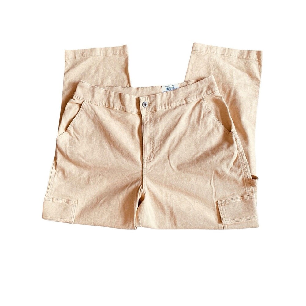 NWT Style & Co Modern Cargo Pants Mid-Rise Stretch Beige Women’s Size 12 New